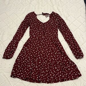 Hollister Burgundy Sundress With White Flowers, Size XS